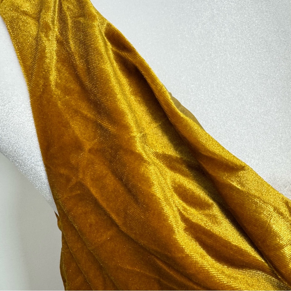 Anthropologie Stunning Gold Velvet Cowl Ruched Maxi Party Dress NWT 1X Formal 🔥 - Picture 12 of 12